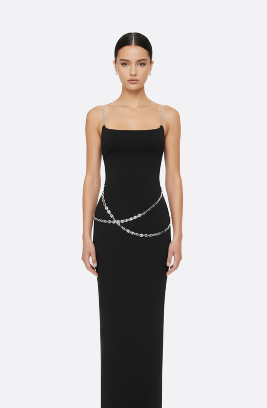 Janiella Chain Wrap Maxi Dress