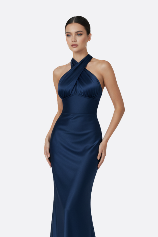 Arden Royal Bleu Halter Maxi Dress