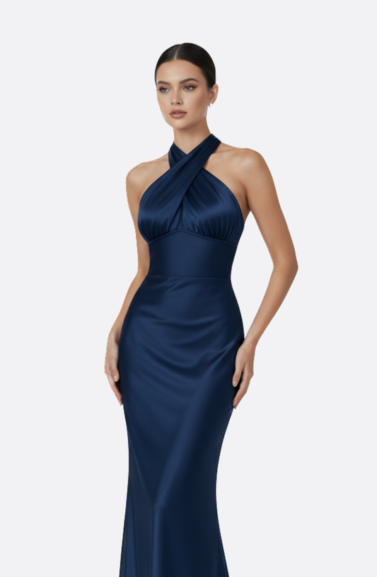 Arden Royal Bleu Halter Maxi Dress
