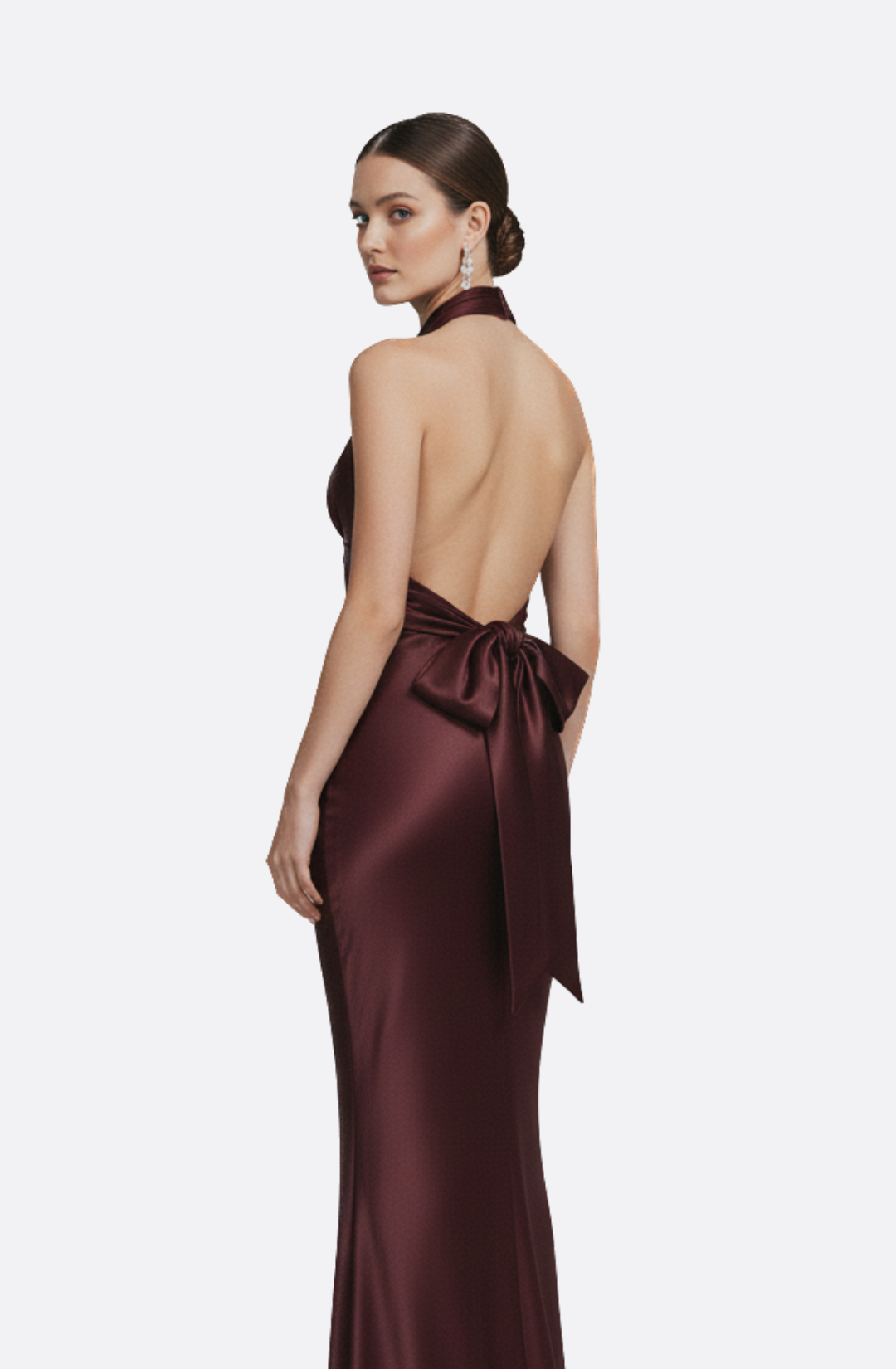 Arden Wine Halter Maxi Dress
