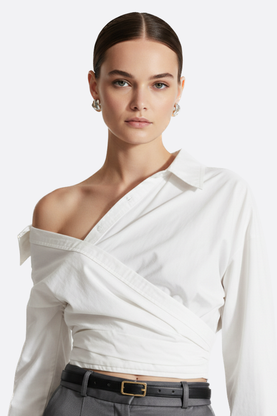 Inès Wrap Crop Shirt