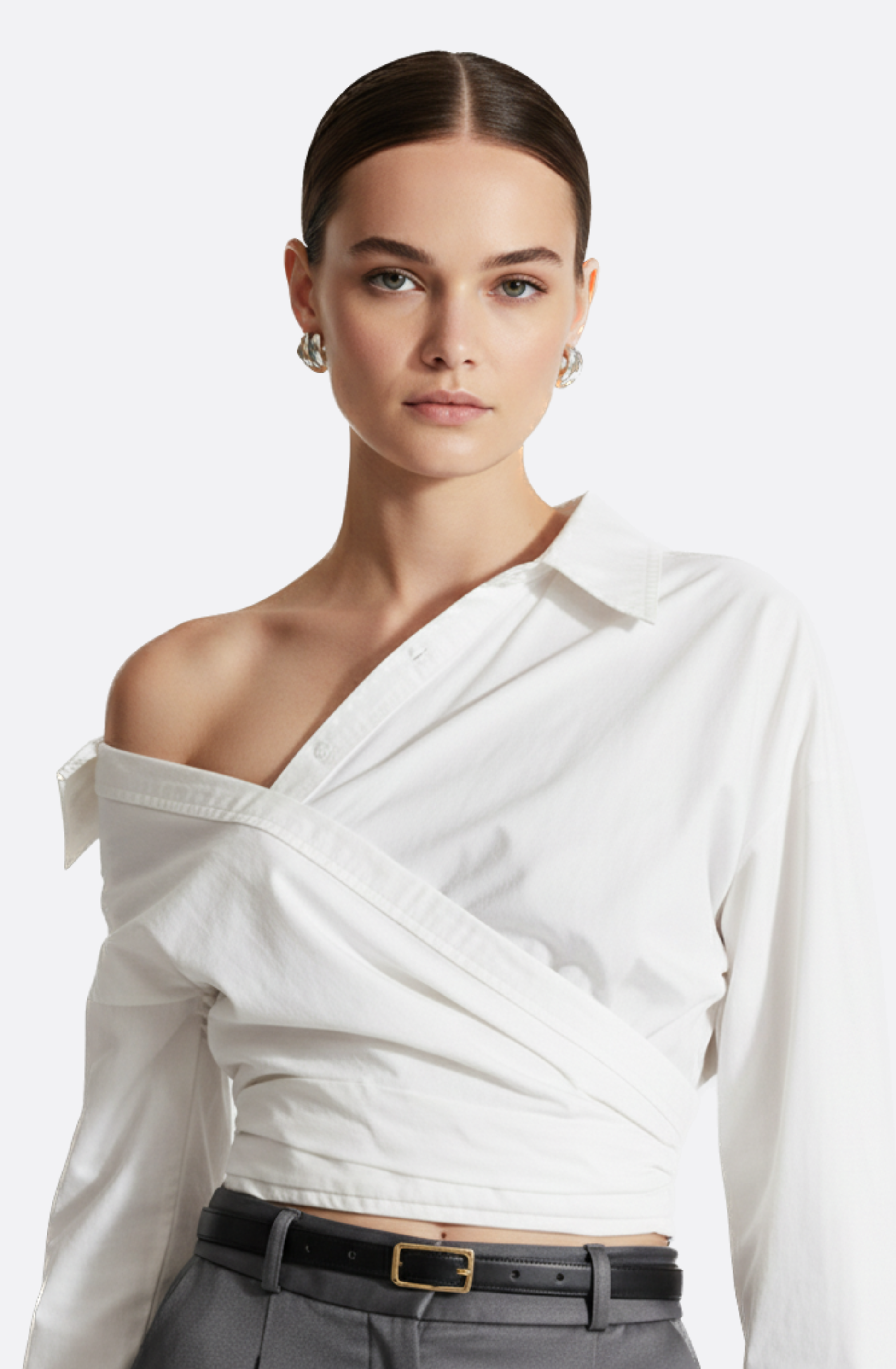 Inès Wrap Crop Shirt