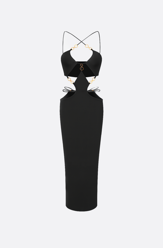 Andromeda Noir Maxi Dress