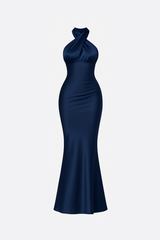 Arden Royal Bleu Halter Maxi Dress