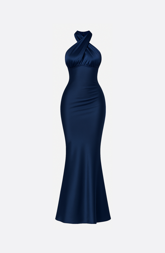 Arden Royal Bleu Halter Maxi Dress